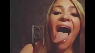 Lickerish milf shows smarting tongue together with face hole