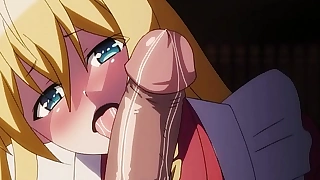 Well-built hentai blowjob and cum inside