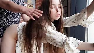 My stepsister doesn't mind fucking on the floor.